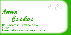 anna csikos business card